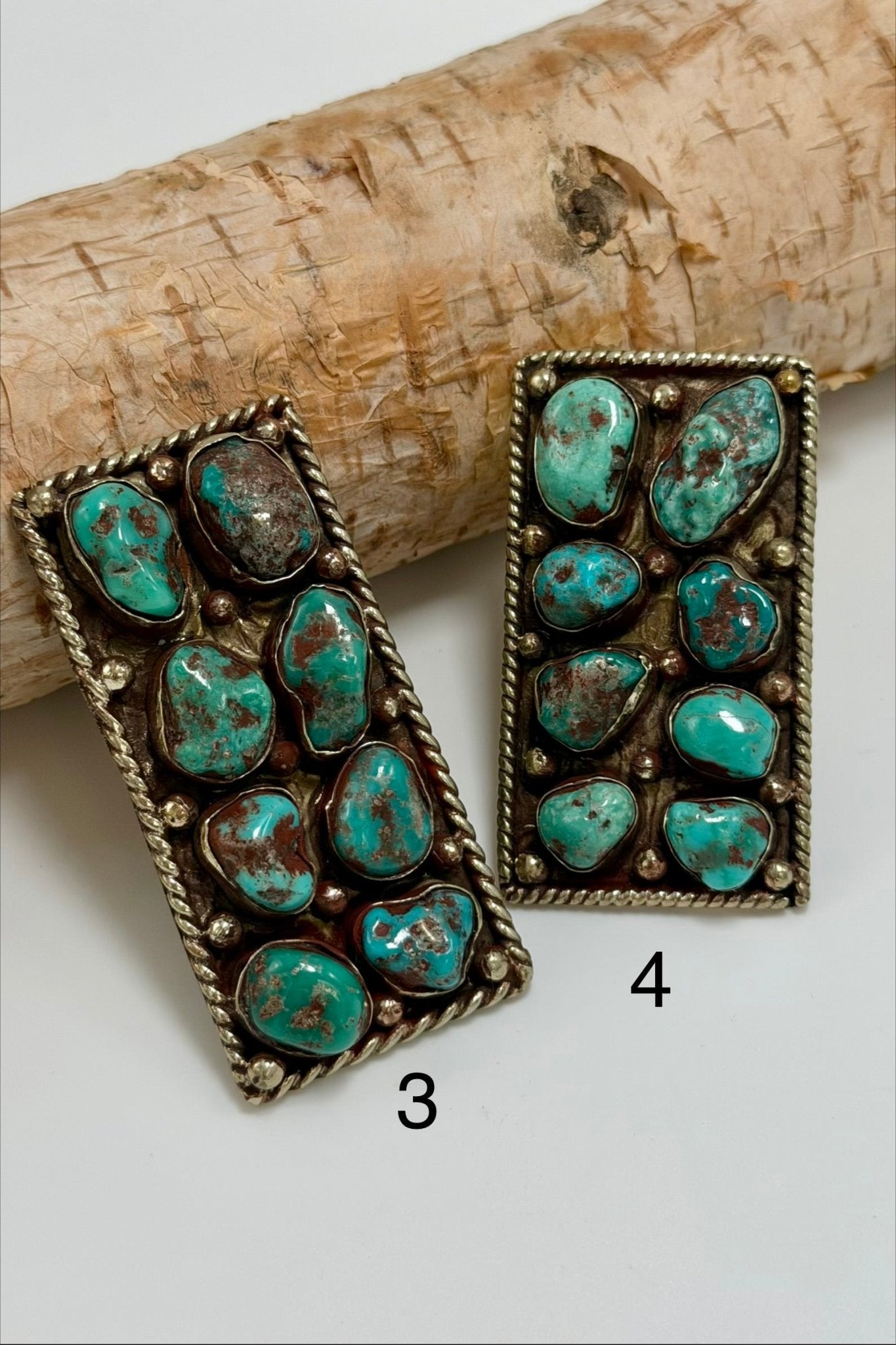 8 Nugget Turquoise Rectangle Ring - ivyandlavyboutique ivyandlavyboutique