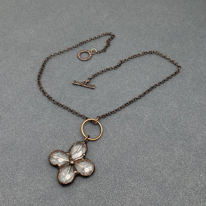 Irregular Four-leaf Clover Shape Crystal Necklace | OT buckl