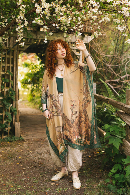 Fable Bohemian Goddess Starduster Kimono with Deer and Moon