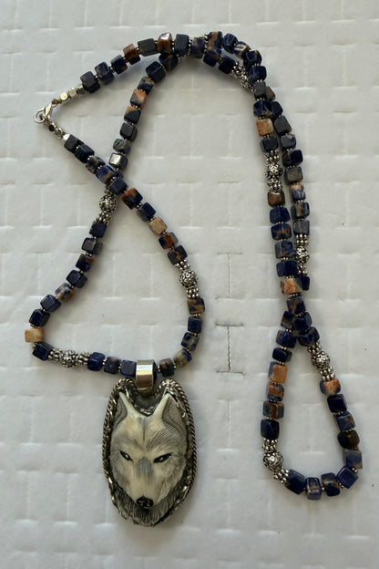 Howl in the Night Wolf on Lapis