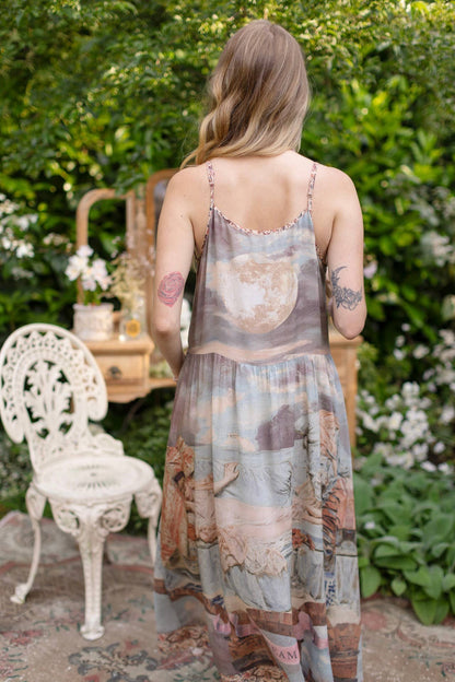 Imaginarium Bohéme Slip Dress with Moon and Dreamscape Print
