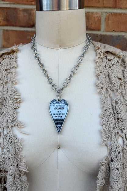 Dolly Large Reversible Heart Pendant Necklace