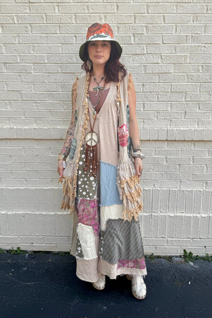 Annabell Swing Deep V Patched Wide Leg jumpsuit Overall