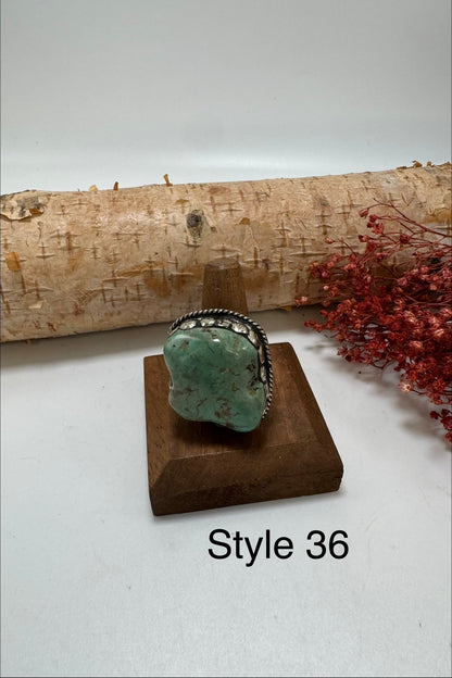 Lil Turquoise Chunk Stone Ring
