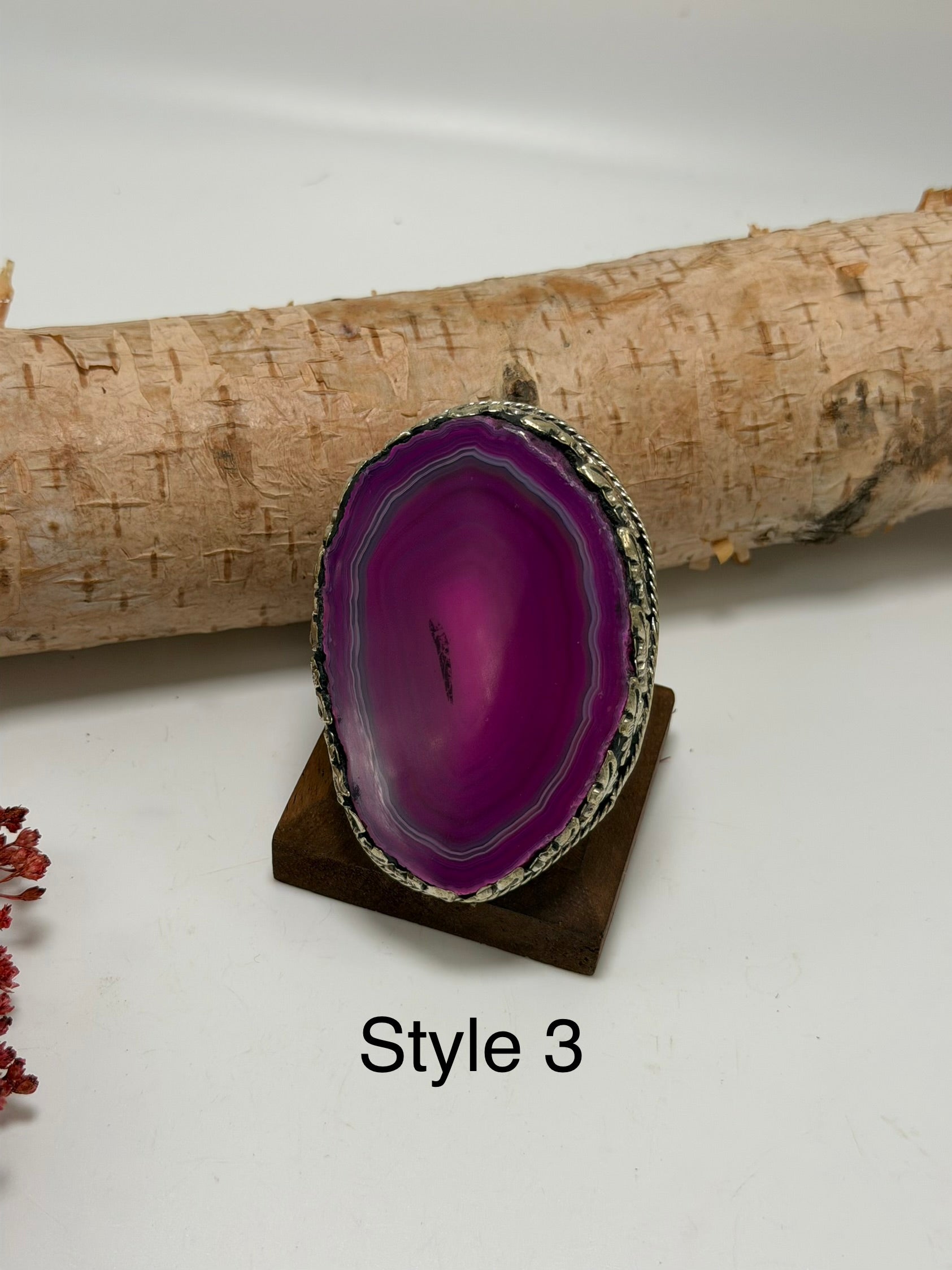 Pretty in Pink Geode Slab Ring