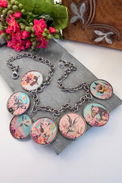 Pop Animal 7 Art Circle Necklace