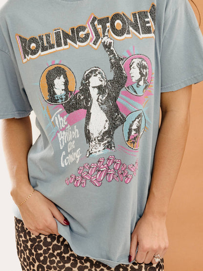 Rolling Stones The British Are Coming Blue Thrifted Tee