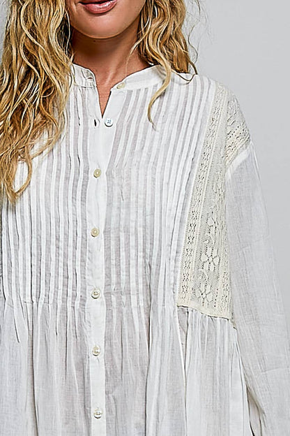 The Goddess Vintage Lightweight Cotton Maxi Shirt Dress
