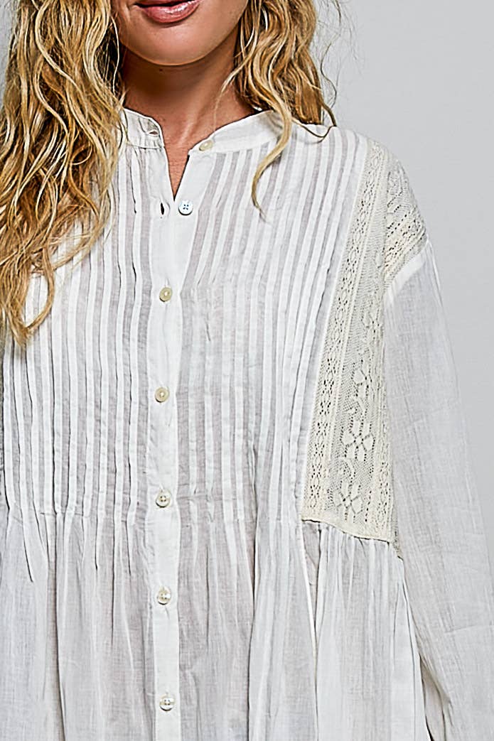 The Goddess Vintage Lightweight Cotton Maxi Shirt Dress