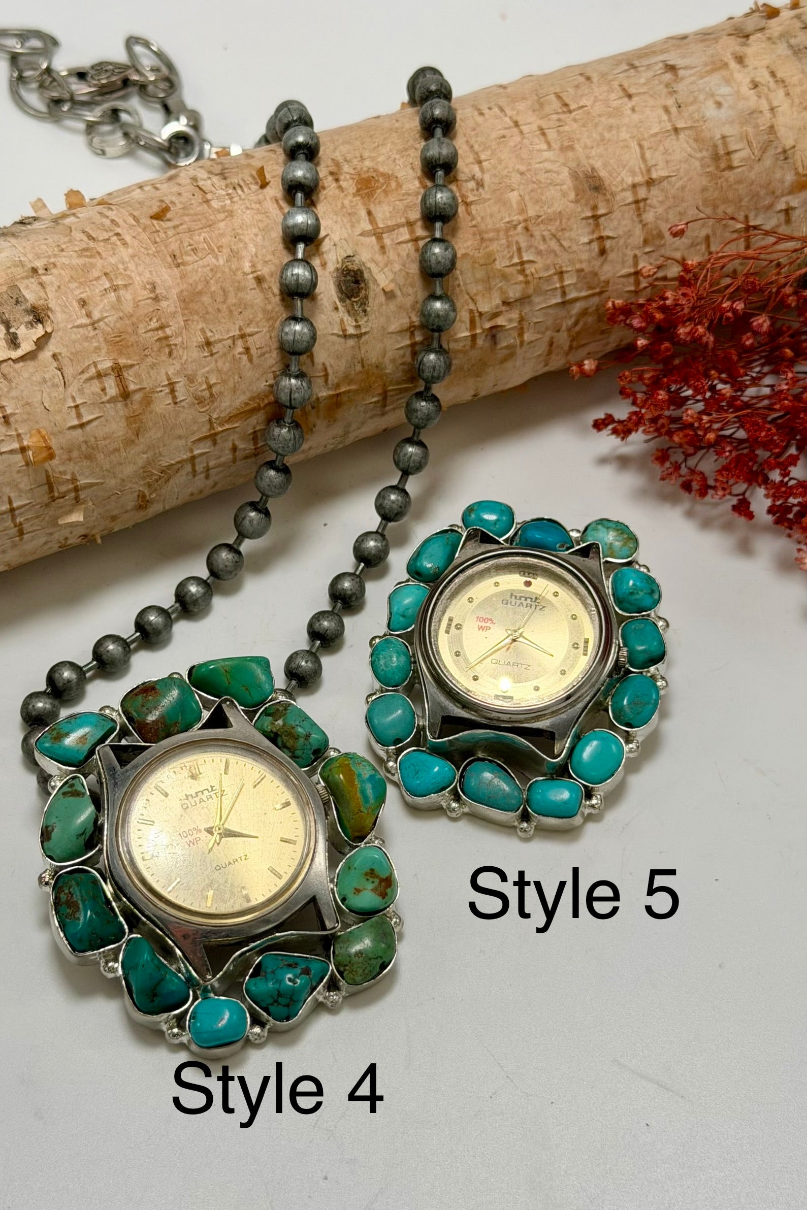 On the Clock Watch Necklace - Vintage Ball Chain