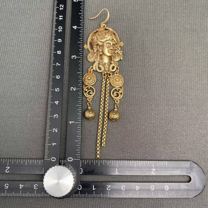 Vintage Ancient Greek Portraits Dangle Earrings