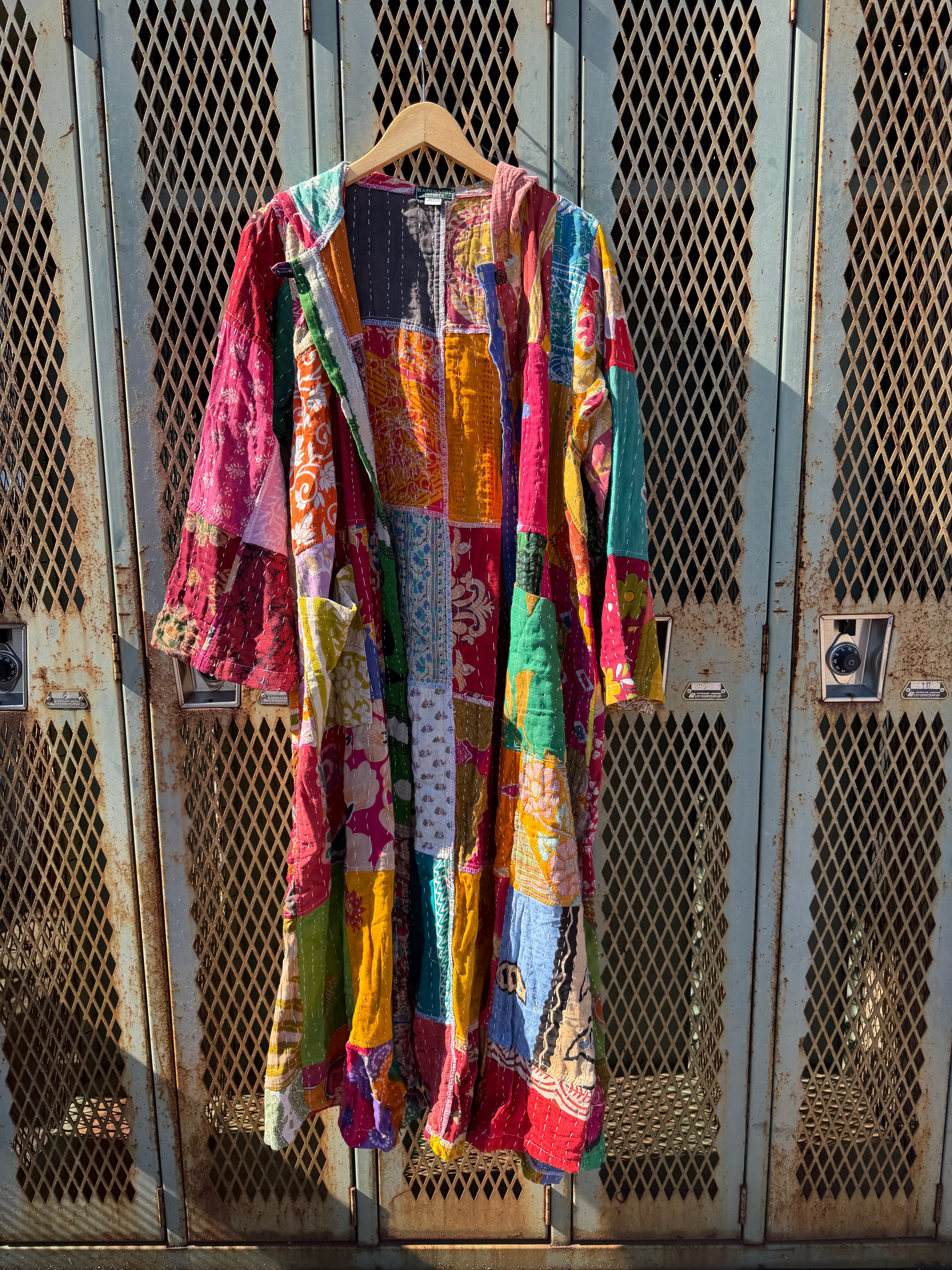 In the Flow Hooded Kantha Duster