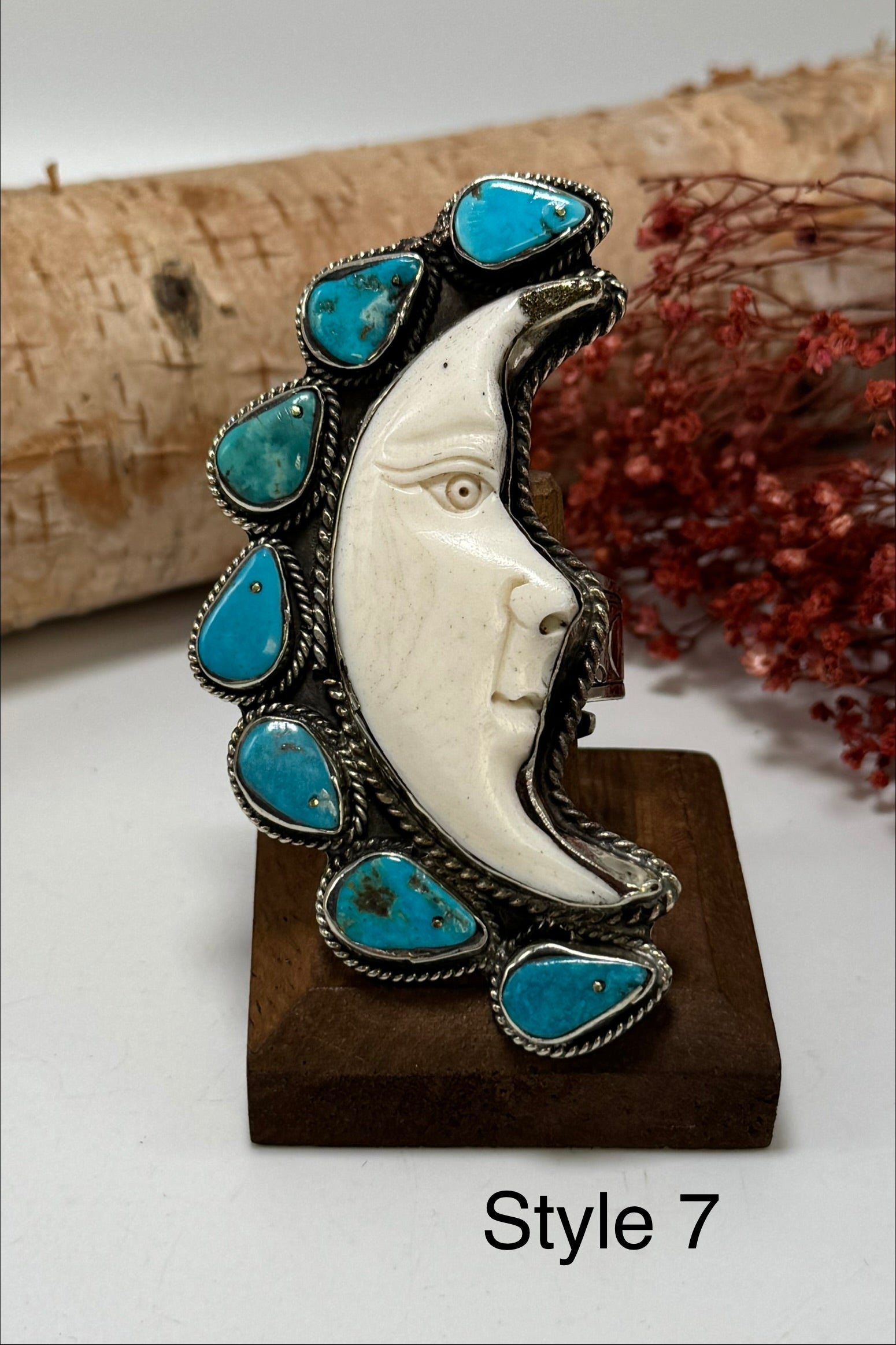 Half Moon Turquoise Statement Ring