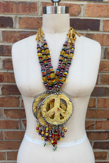 BIG Yellow Peace Necklace