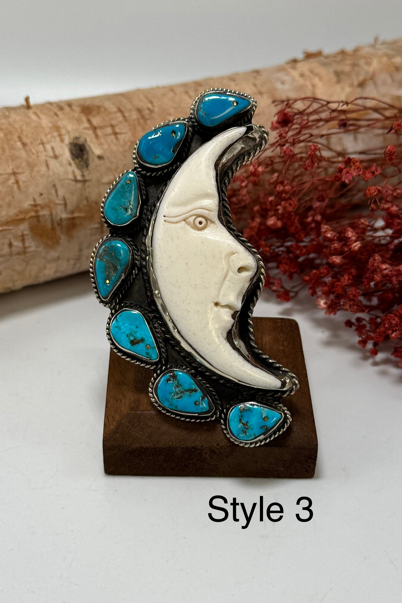 Half Moon Turquoise Statement Ring