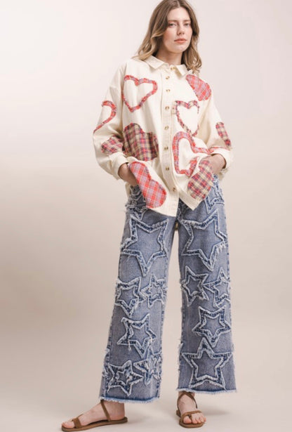 PREORDER - Star Power Patchwork Denim Pants