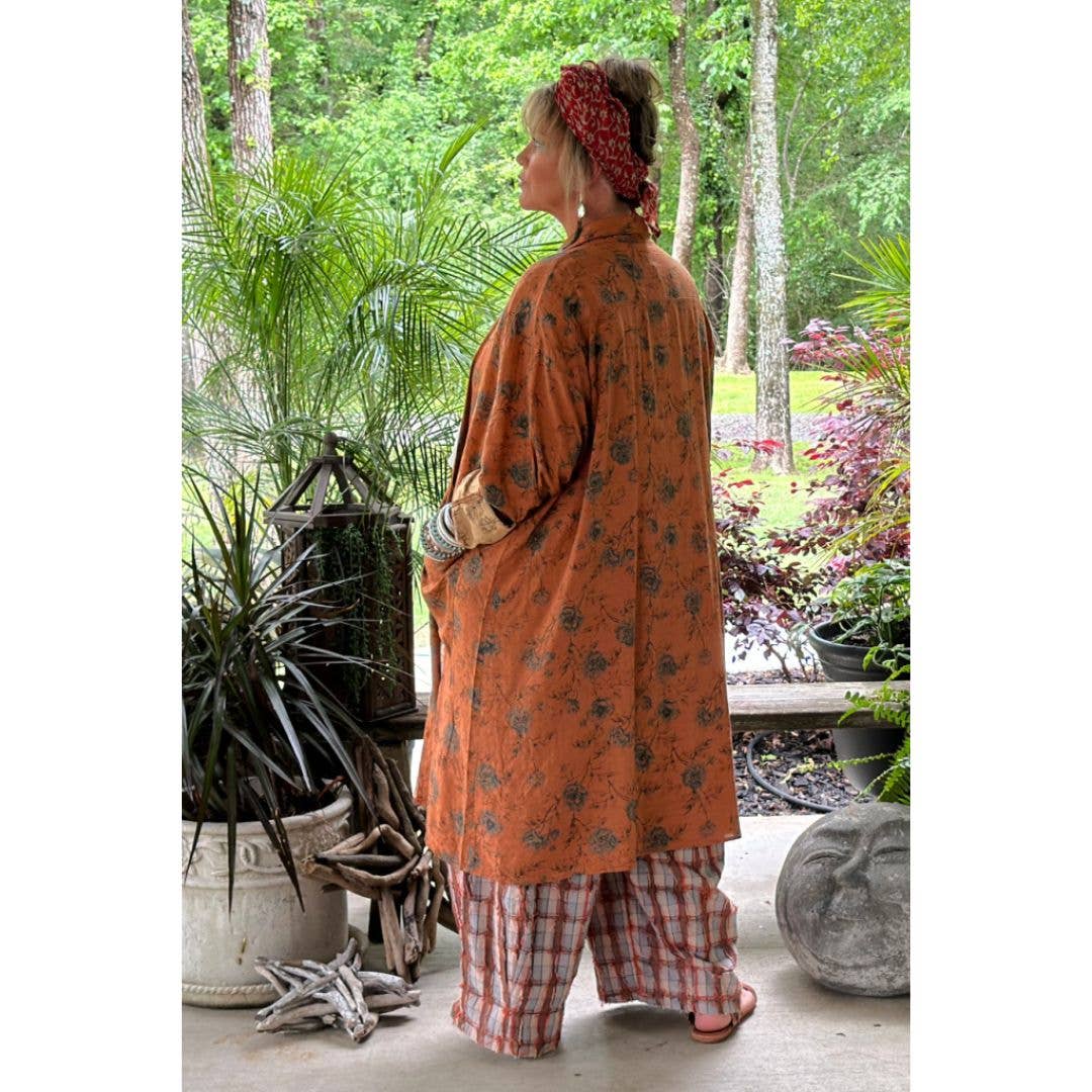 Cottage Meadows Duster Jacket in Orange Sky