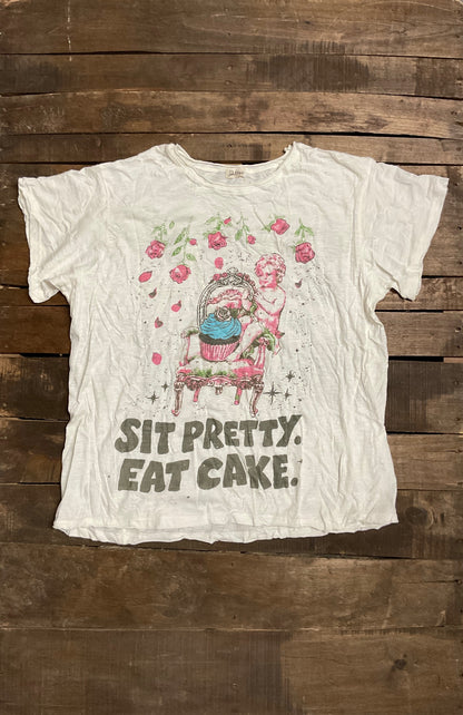 Worn and Weathered Tee - Eat Cake