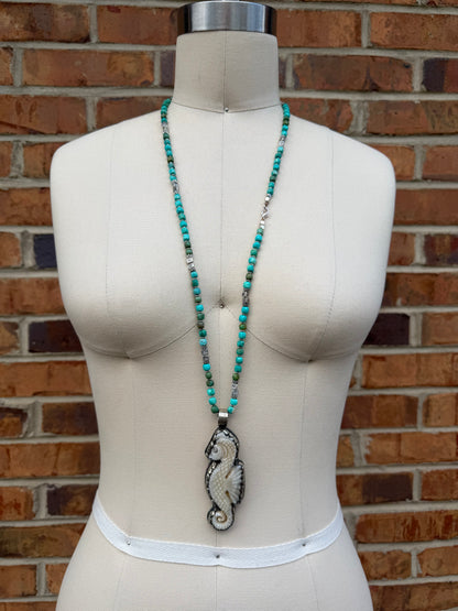 Seahorse Breeze w/ Turquoise Necklace