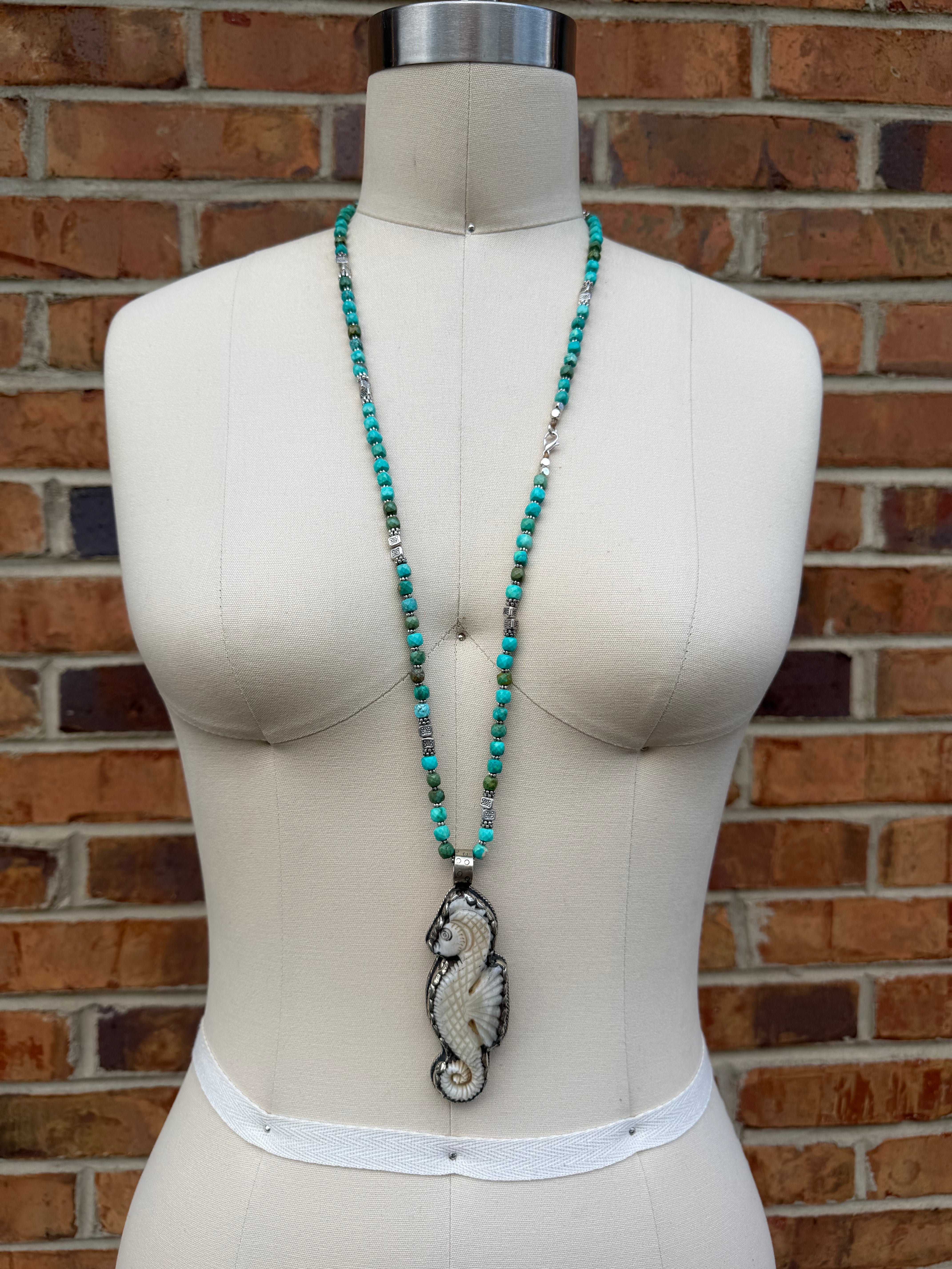 Seahorse Breeze w/ Turquoise Necklace