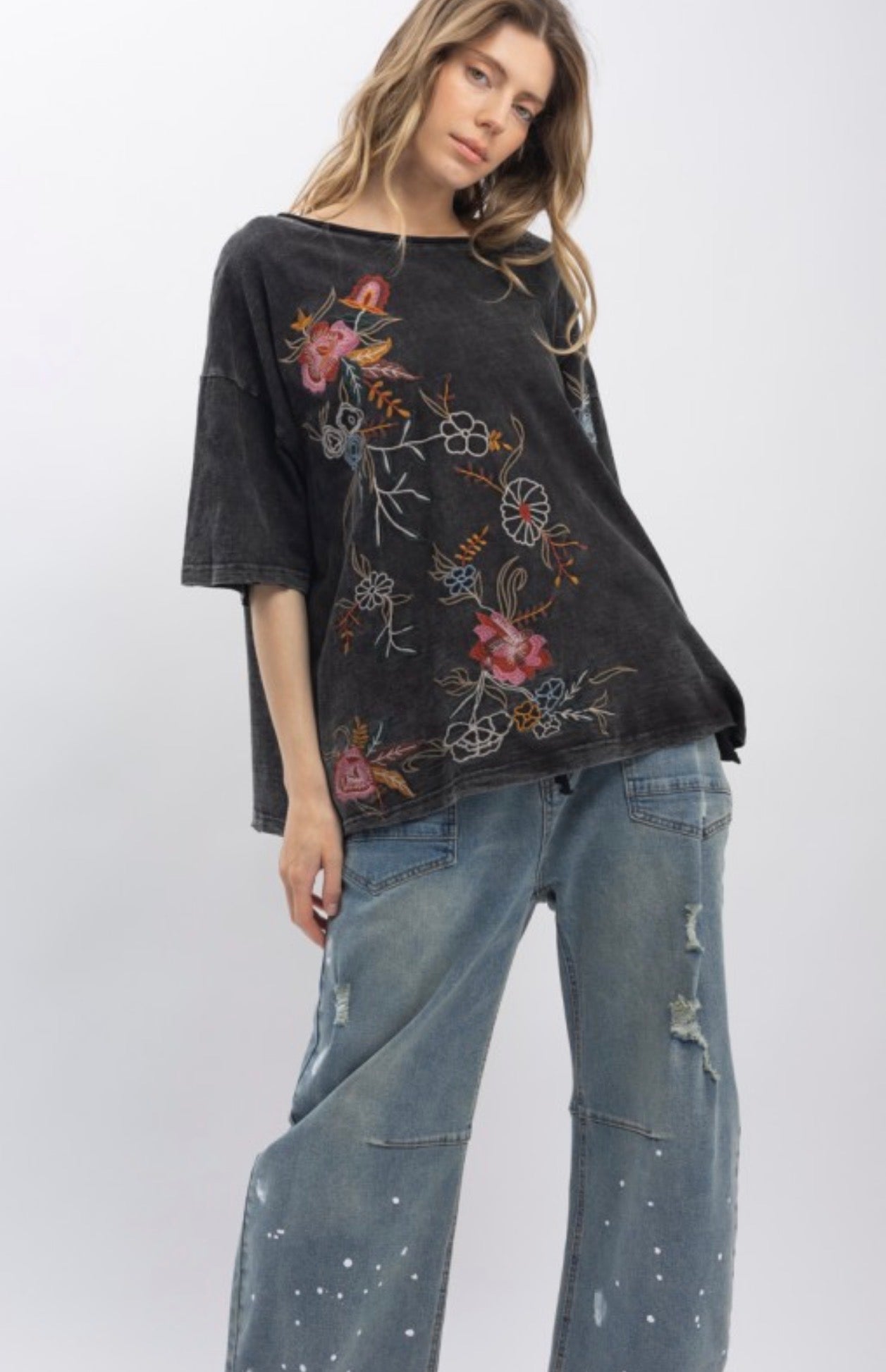 Flower Garden Embroidered Top
