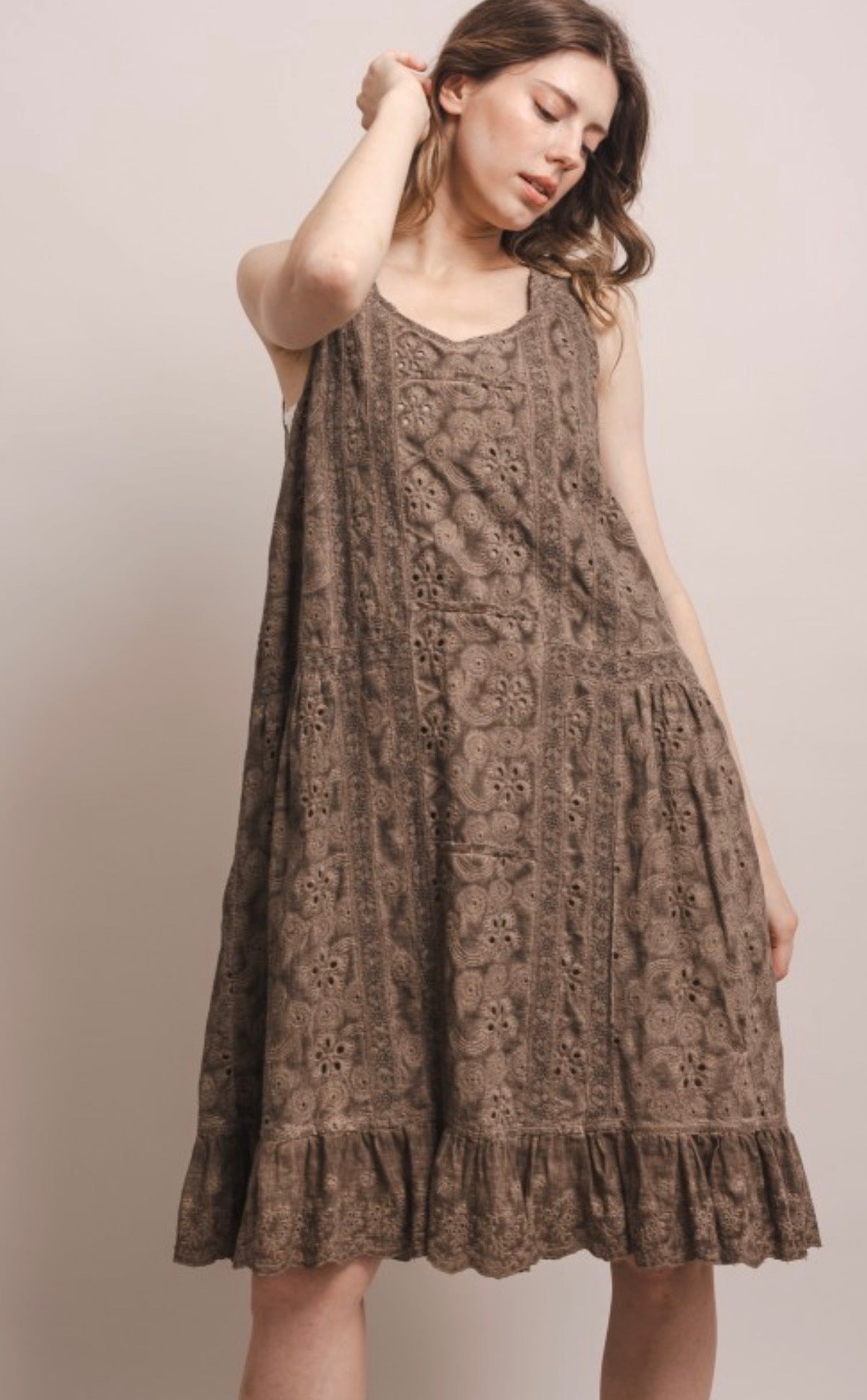 So Vintage Eyelet Midi Dress