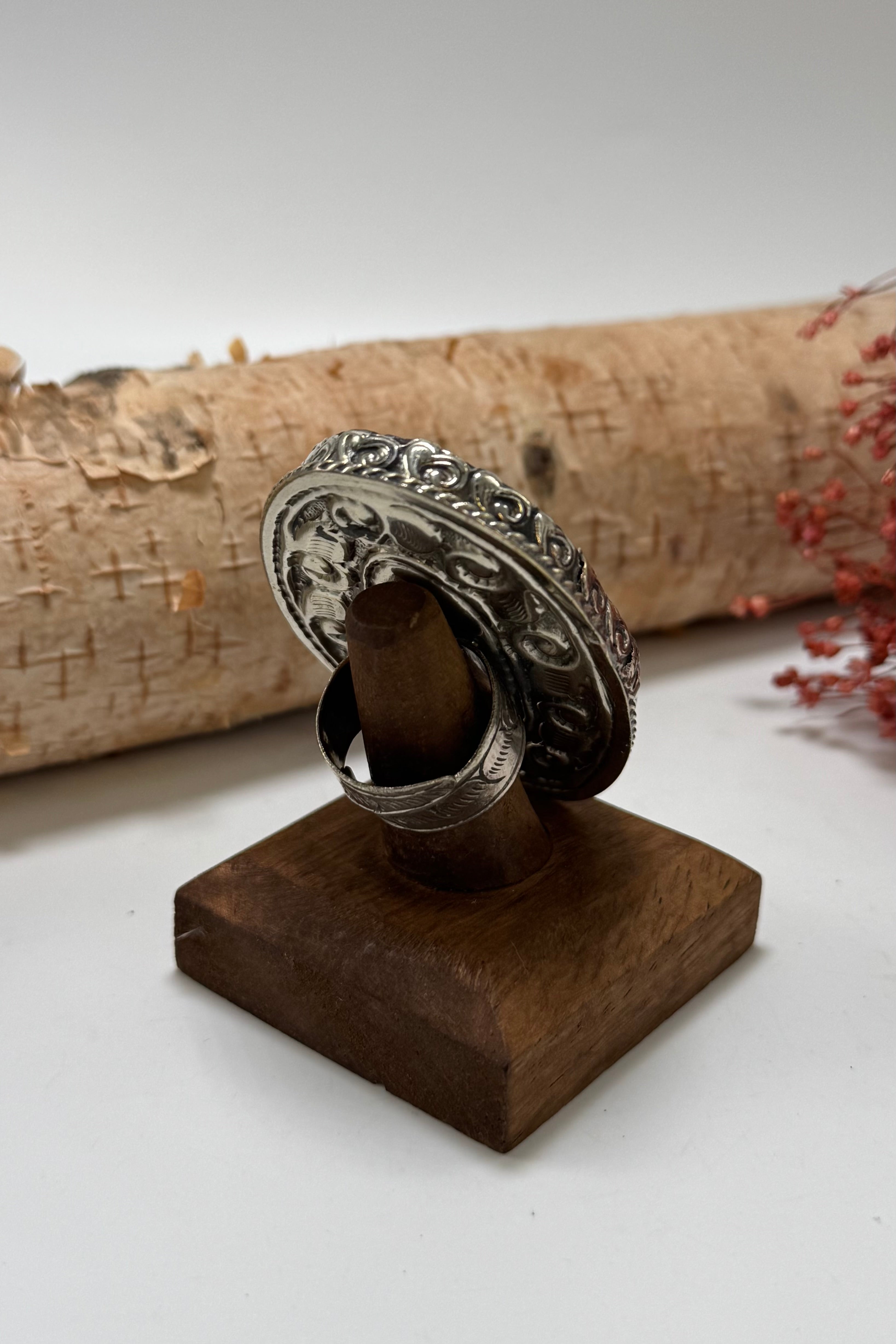 Pretty in Brown Geode Slab Ring