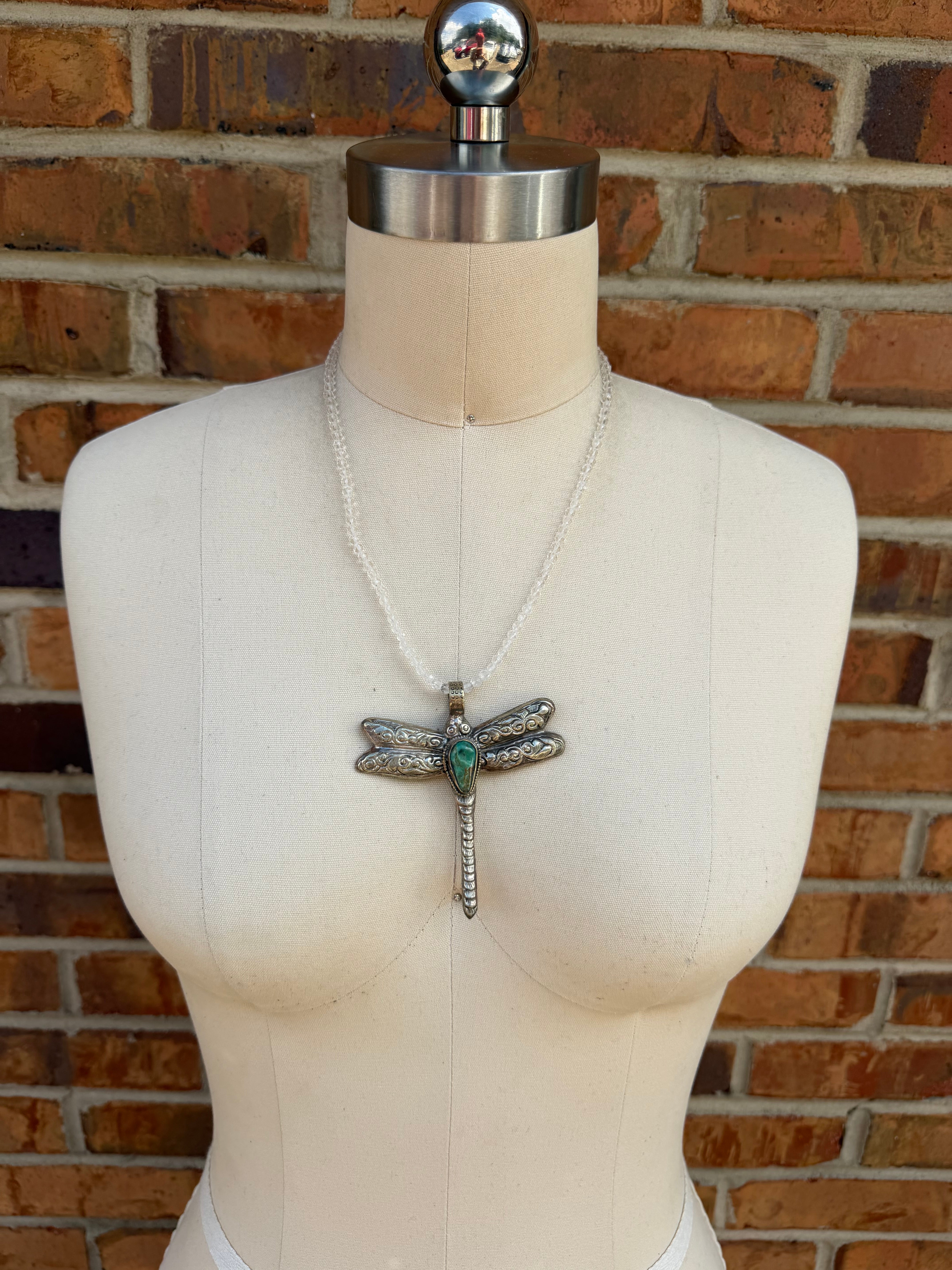 Sale - Crystal w/ Tibetan Silver Pendant