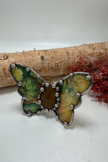 Butterfly Recycled Tin Cuff Bracelet w/ Gemstone Style 23