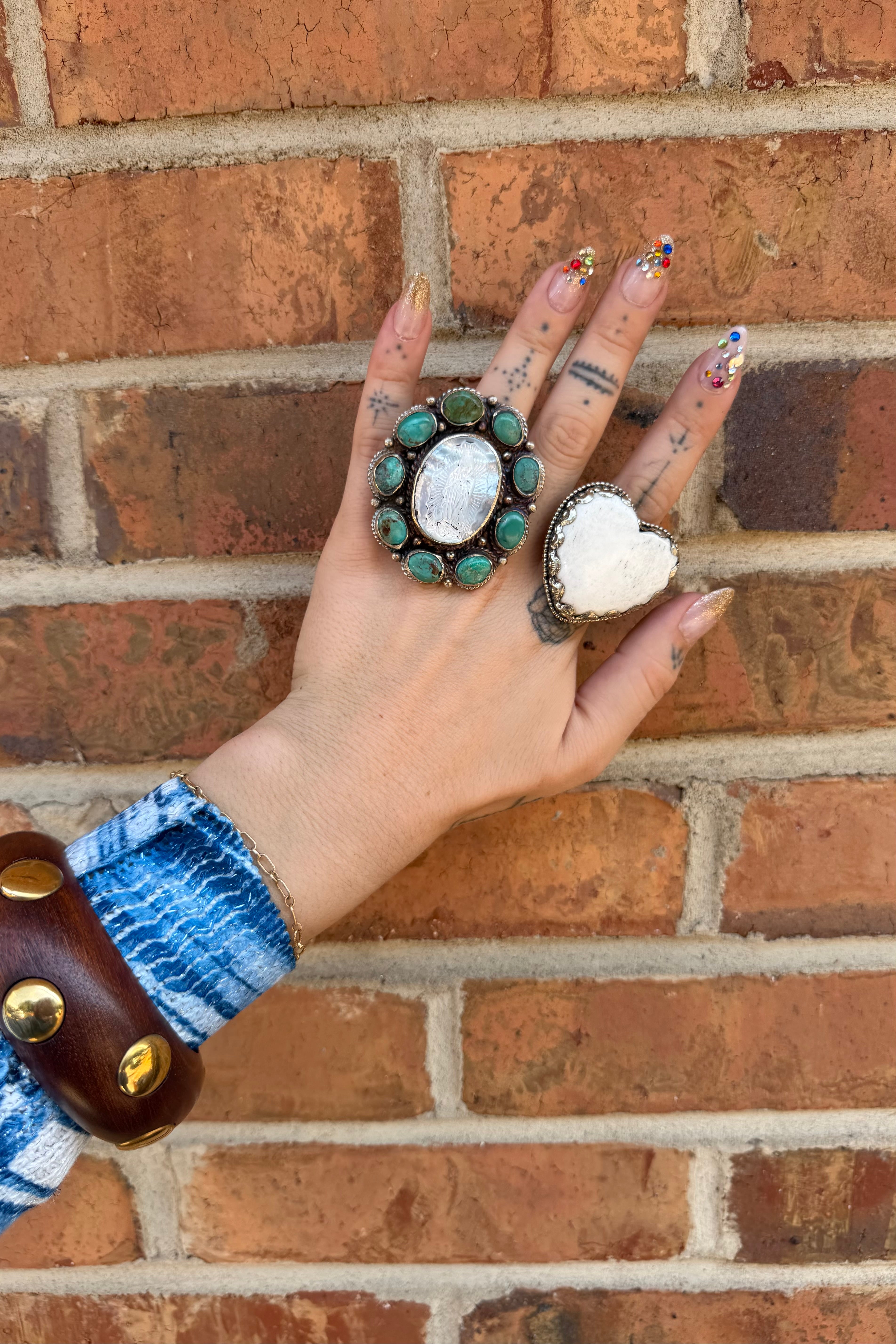 Surrounded By Turquoise Mother Mary Ring