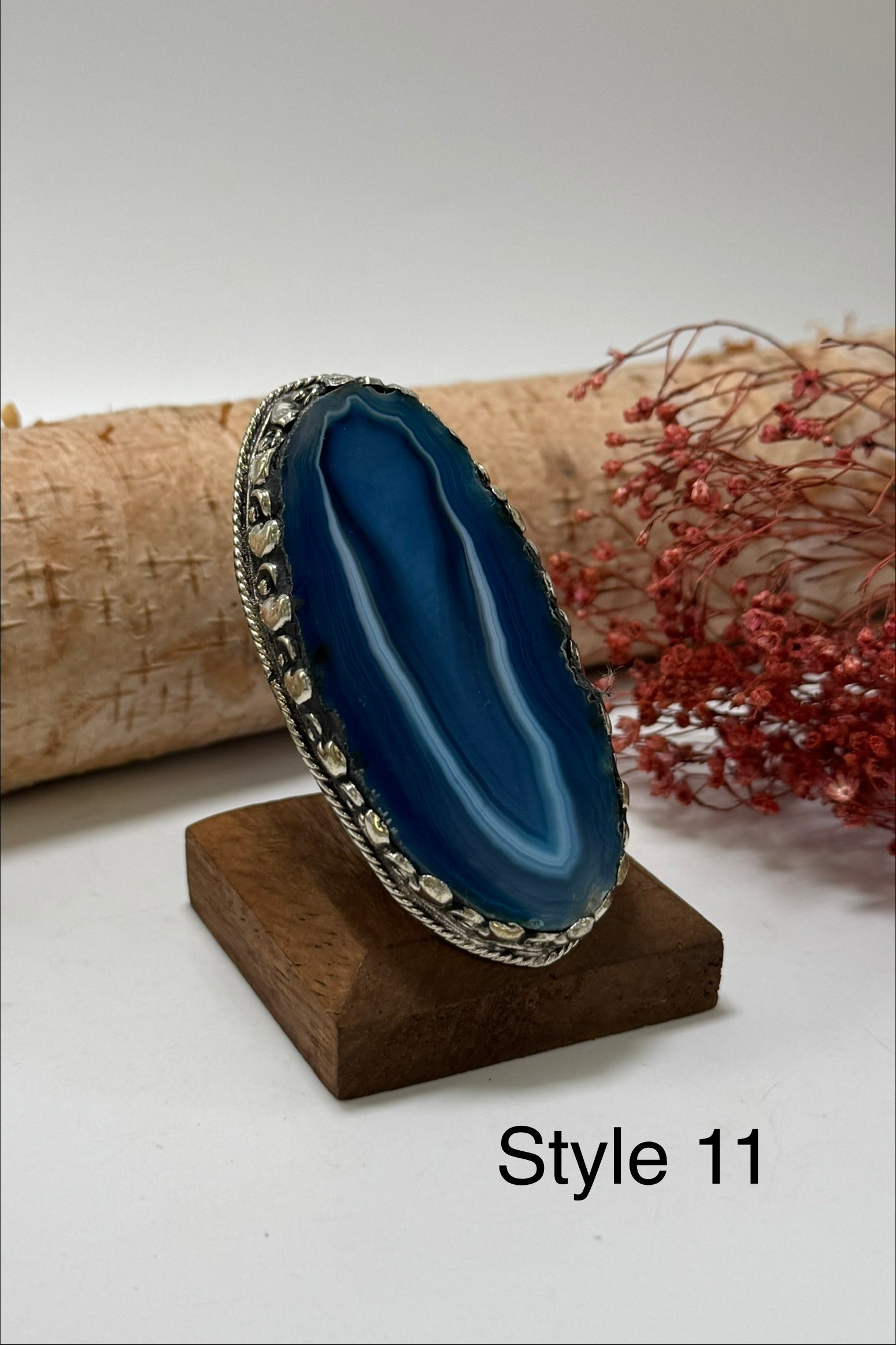 Pretty in Blue Geode Slab Ring