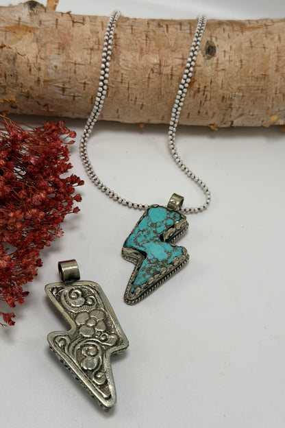 Blue Bolt Shortie Necklace