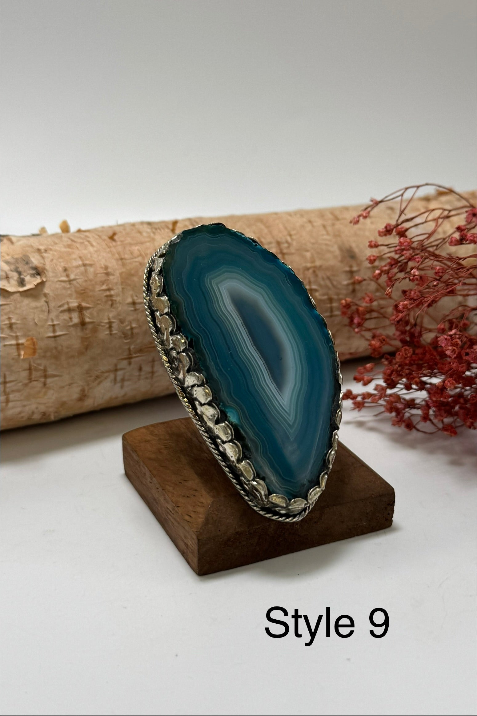 Pretty in Blue Geode Slab Ring