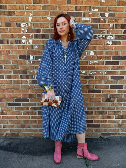 Sweet Nothings Button Down Dress in Navy