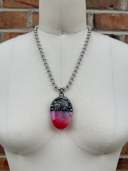 Necklace Gem Slab on Shiny