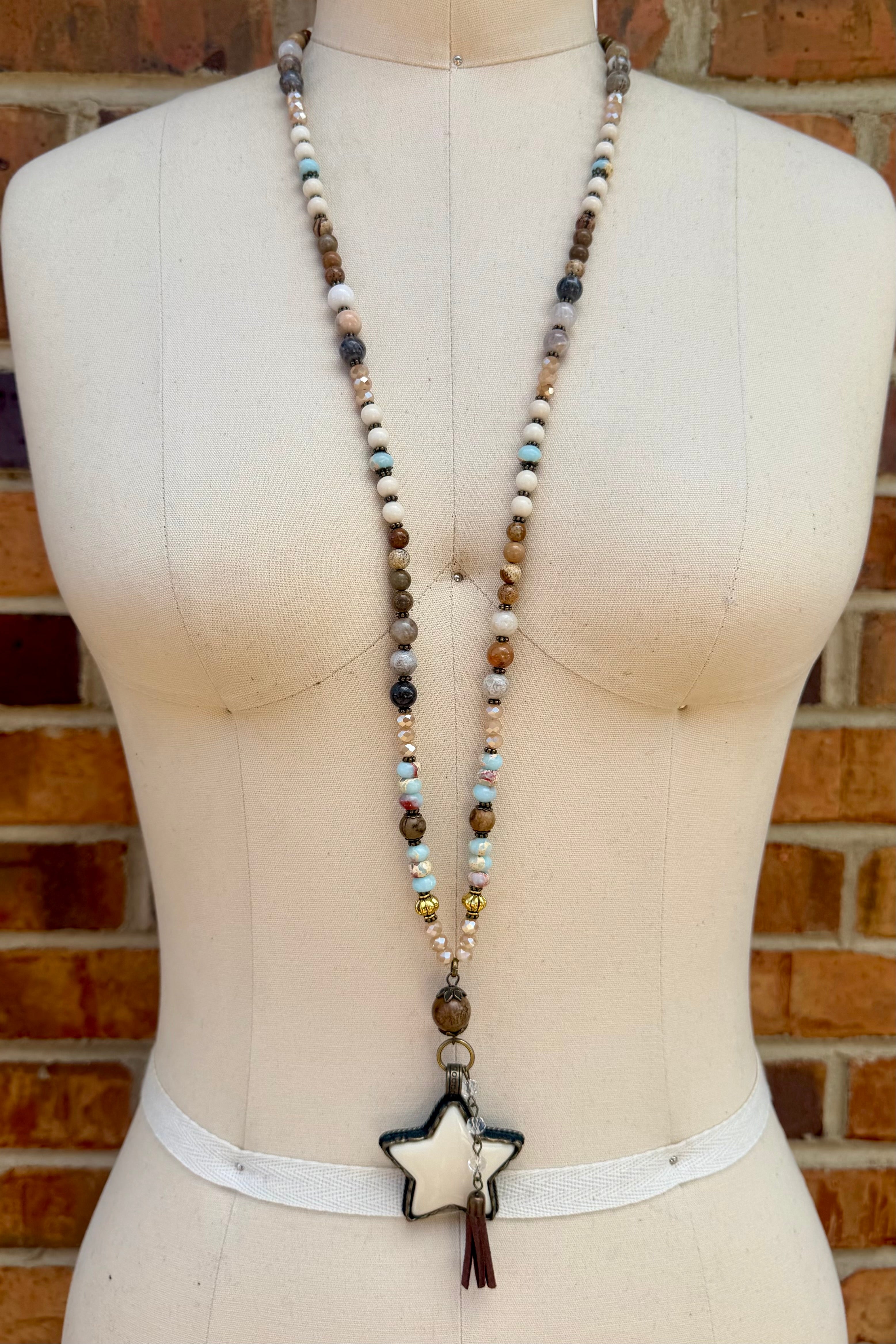 Moon or Star Beaded Necklace