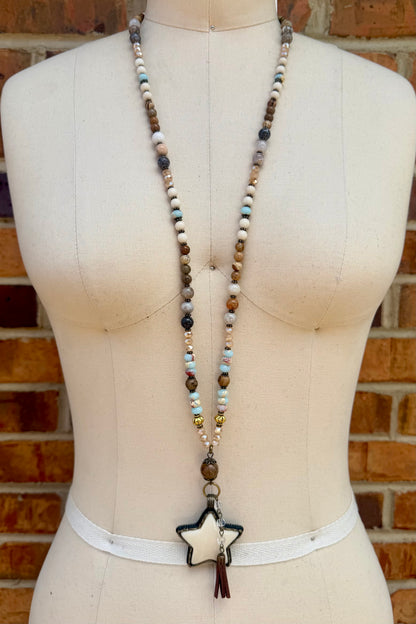 Moon or Star Beaded Necklace
