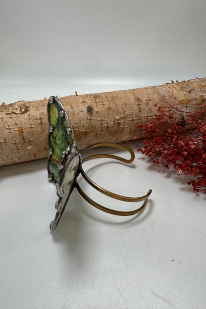 Butterfly Recycled Tin Cuff Bracelet w/ Gemstone Style 23