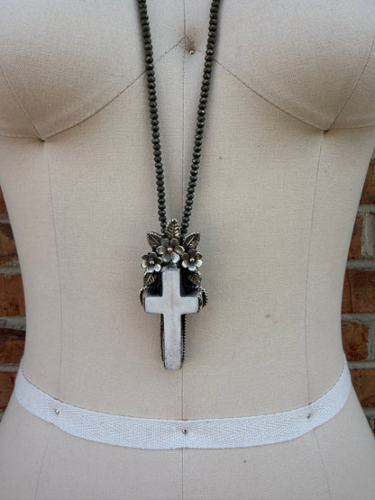 Cross w/ Flowers Necklace