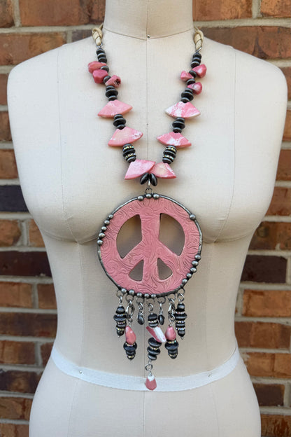 BIG Pink Peace Necklace