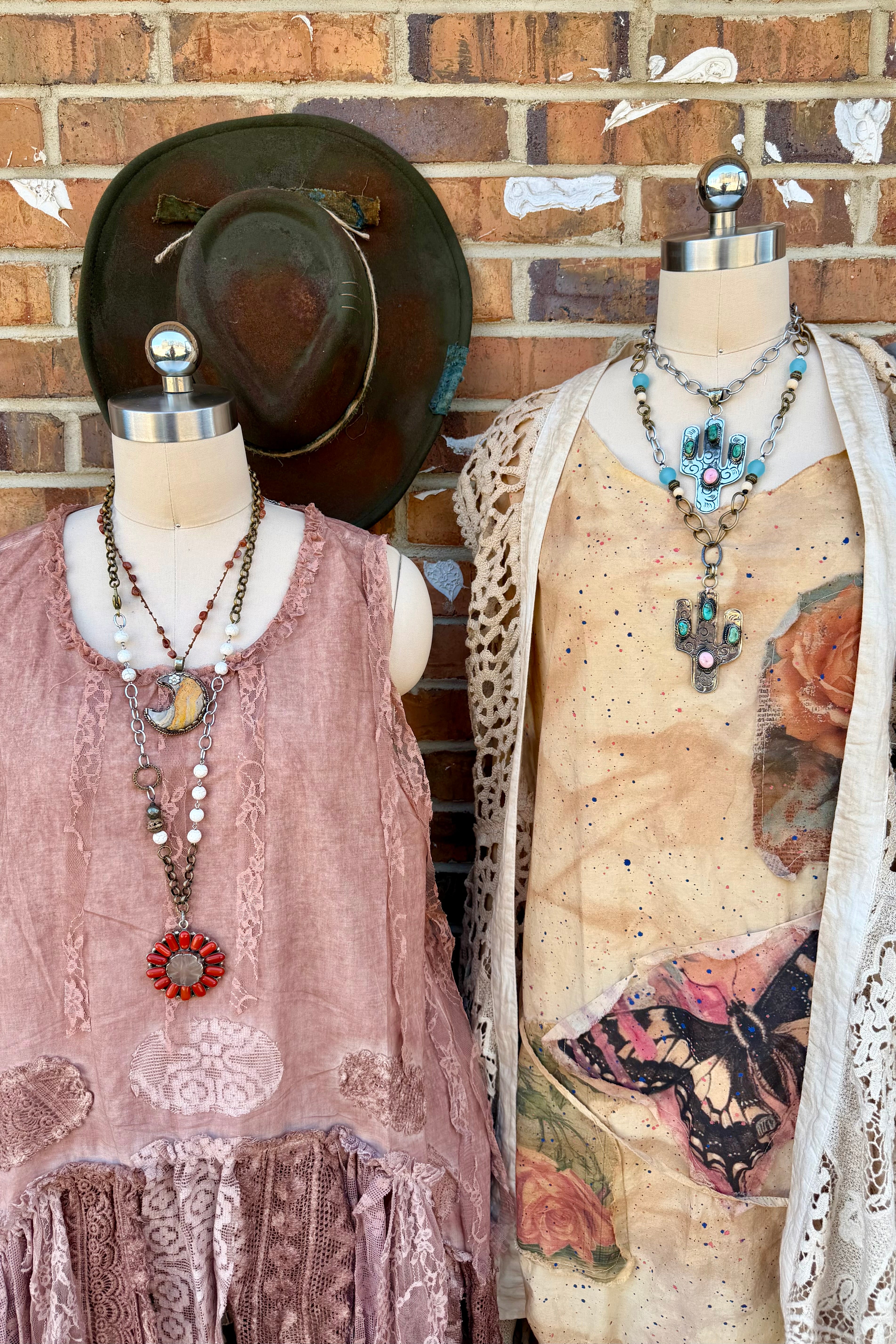 Distressed Cowgirl Hat in Olive