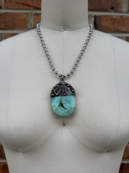 Necklace Gem Slab on Shiny