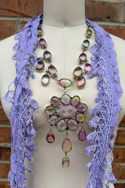 Veronica Stunner Dyed Glass Necklace