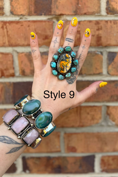 Big Bumble Bee Jasper w/ Turquoise Rings