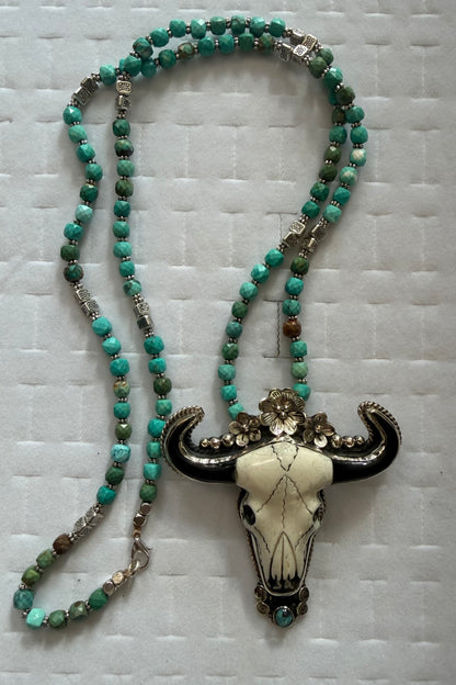 By the Horns Bull Face Necklace
