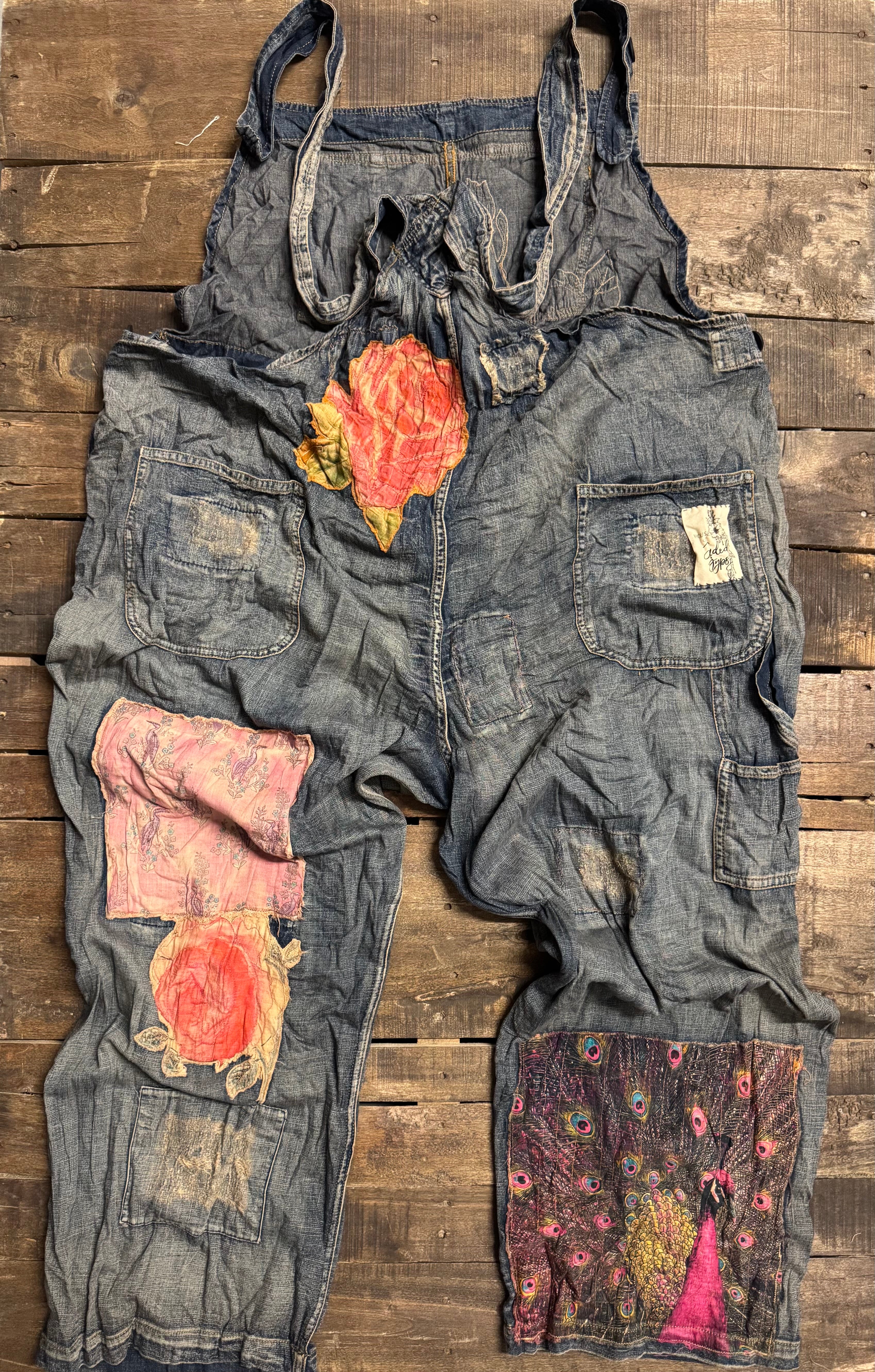 Sun Faded Trail Overalls in Love