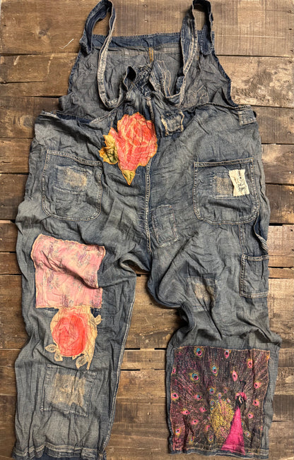 Sun Faded Trail Overalls in Love