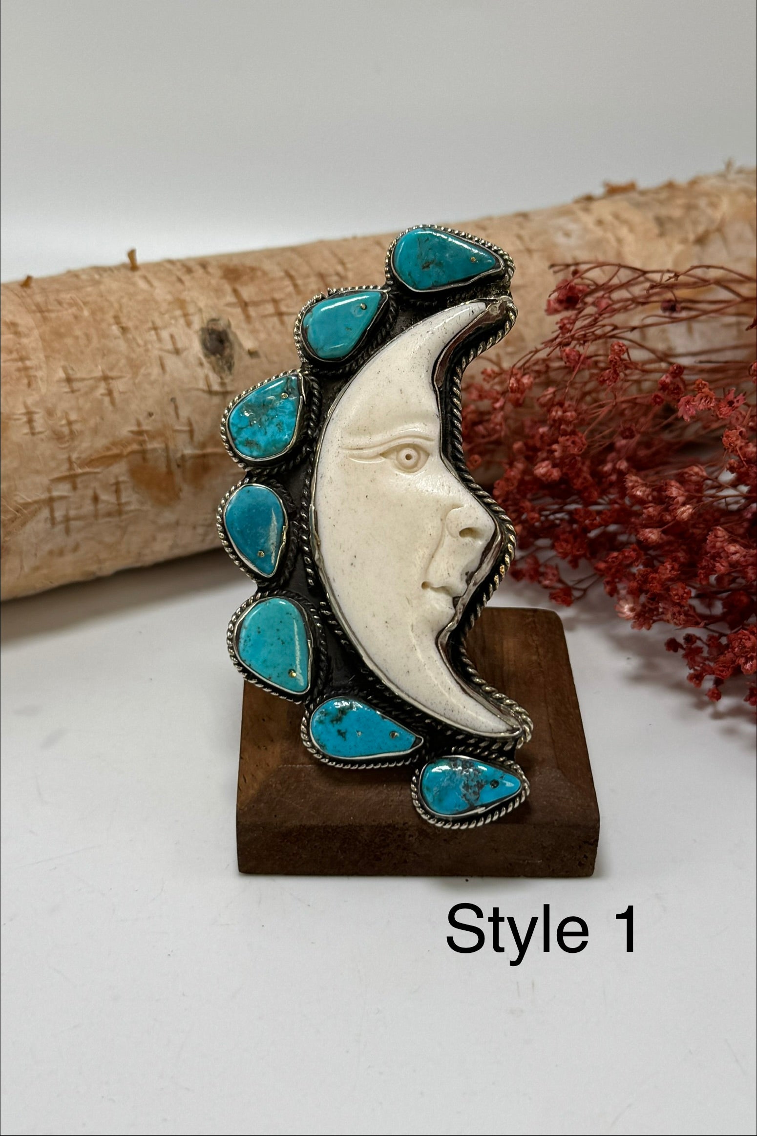 Half Moon Turquoise Statement Ring
