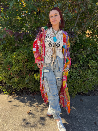 In the Flow Hooded Kantha Duster