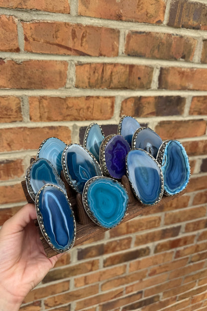 Pretty in Blue Geode Slab Ring